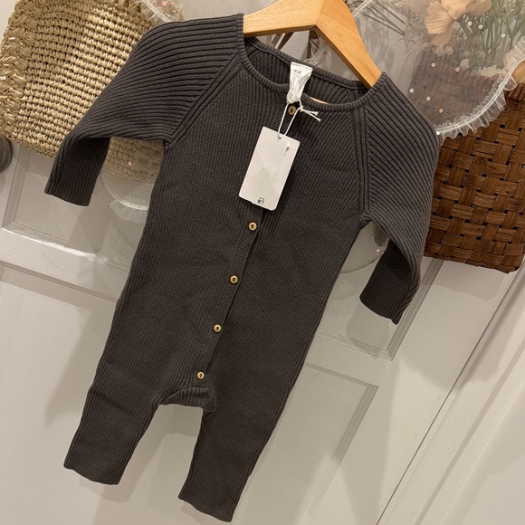 Knit Ribbed Baby One Piece - Picture 1 of 4